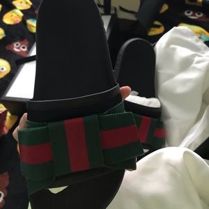 Gucci Satin Bow Slides